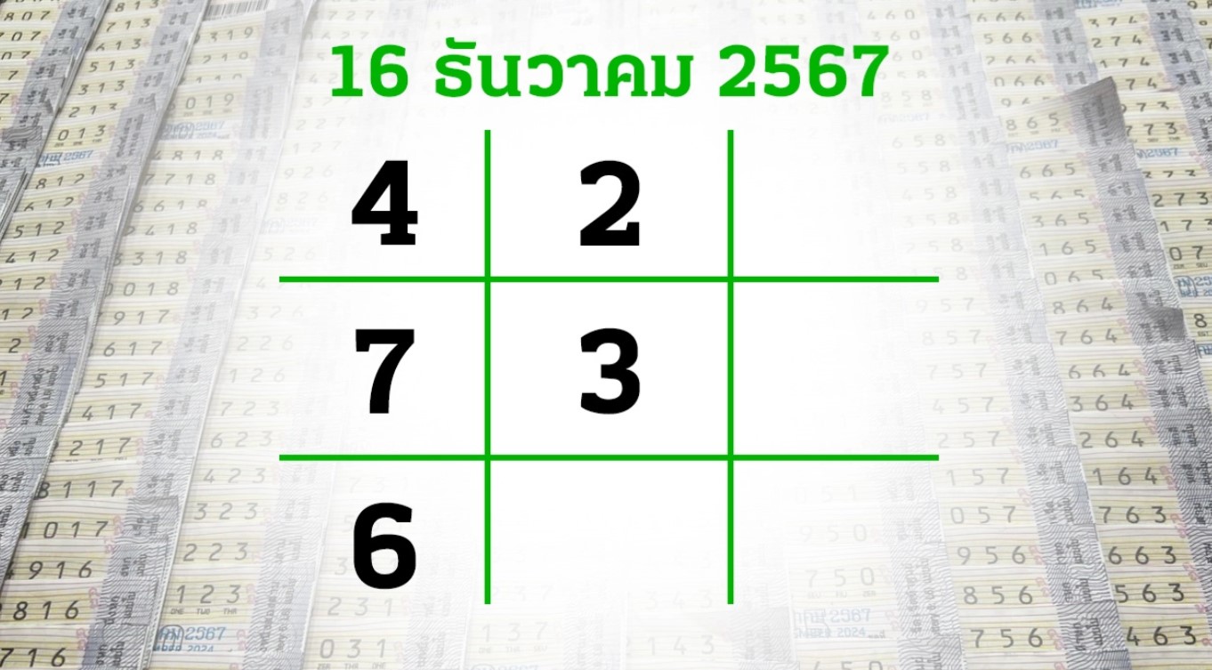 โค้งสุดท้ายหวย “เลขเด็ดงวดนี้” 16/12/67 ลุ้นโชคได้ที่ไทยรัฐทีวี-ไทยรัฐออนไลน์